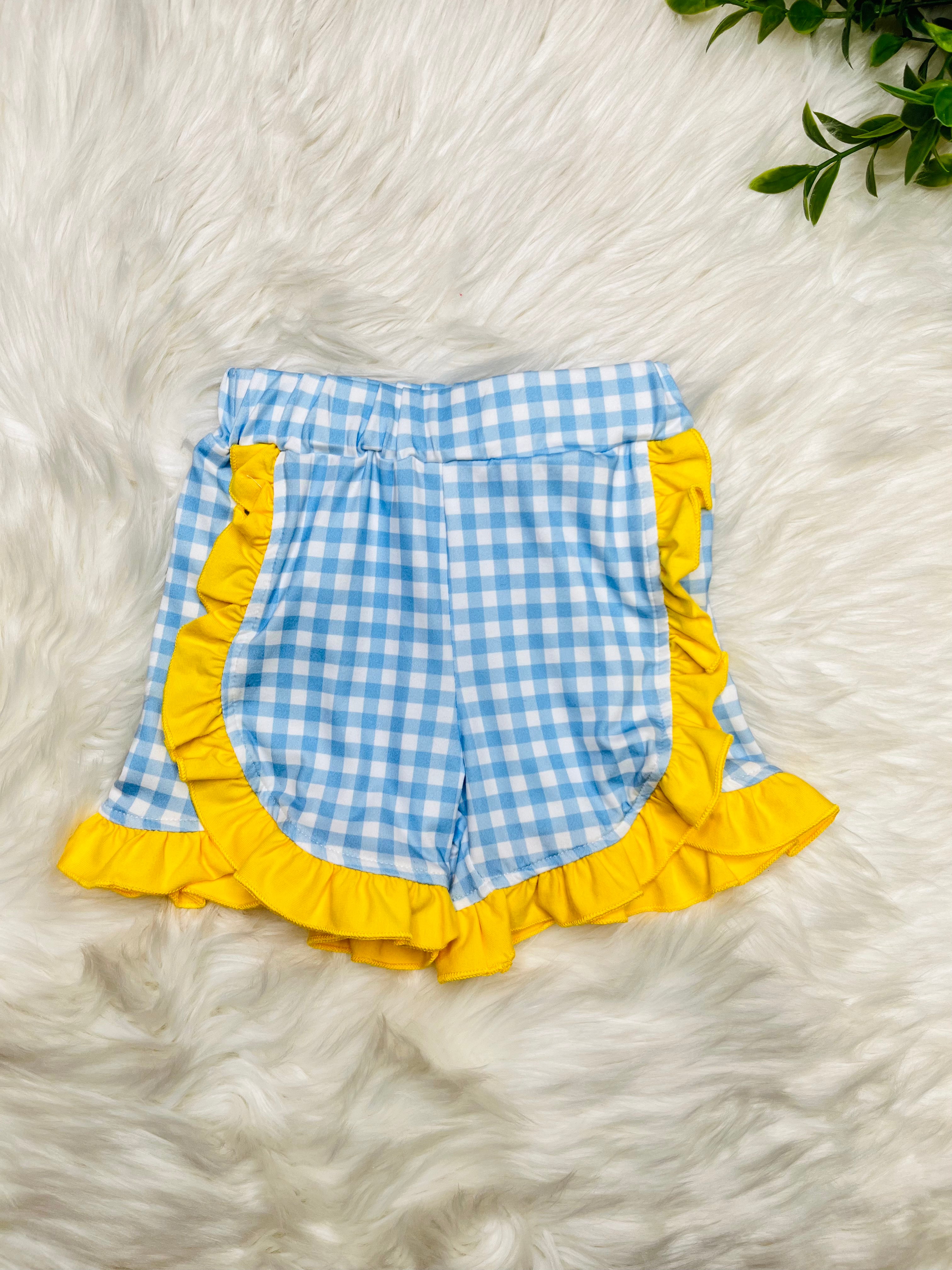 Girl’s Sunny Lemons Gingham Ruffle Set