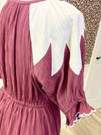 Women’s Umgee Deep Rose Textured Split Neck Dress