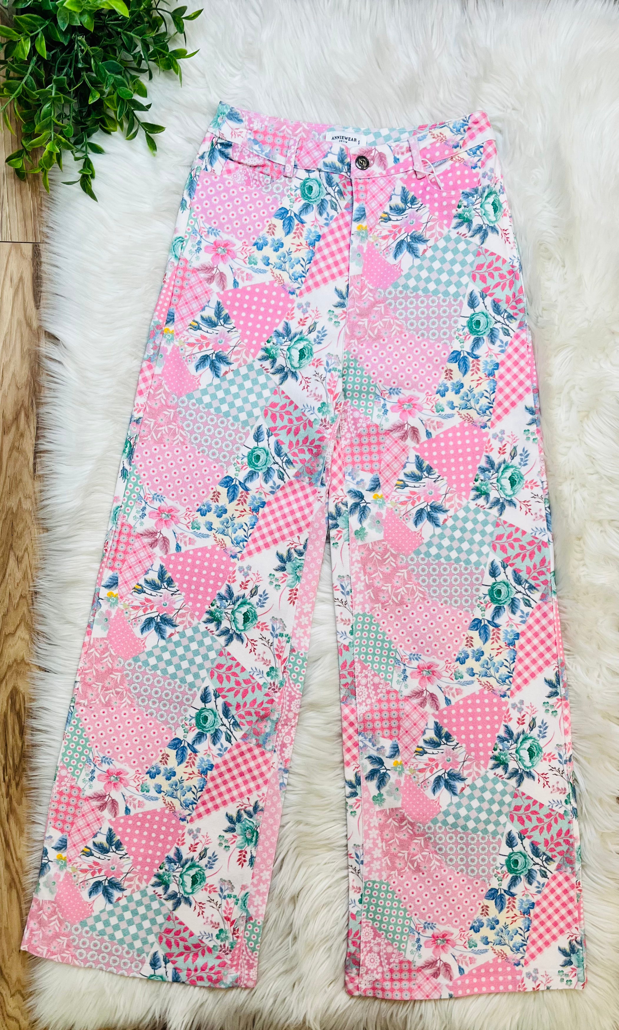 Women’s Pink Patchwork Jeans