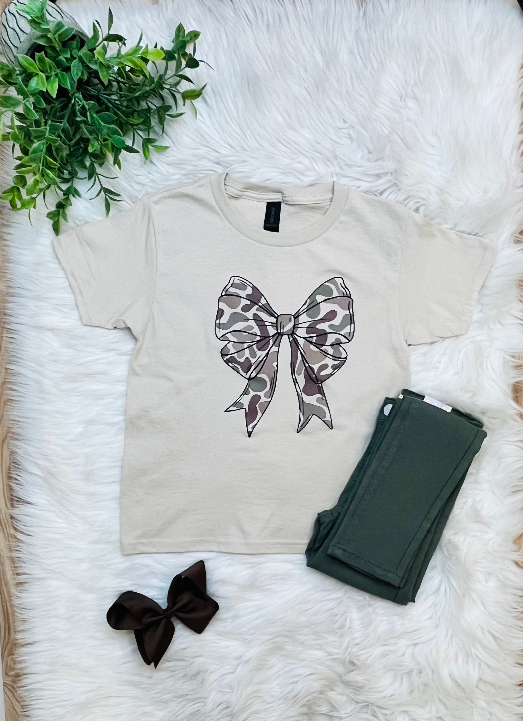 Girl’s Camo Bow Tee