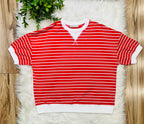 Women’s Zenana Ruby Red Striped Top