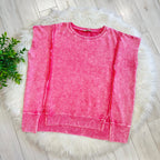 Women’s Pink Zenana Sleeveless Acid Wash Top with Slits