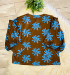 Women’s Jodifl Brown & Blue Floral Top - True to size