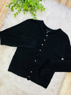 Women’s Love Tree Black Gold Button Up Sweater Top- True to Size