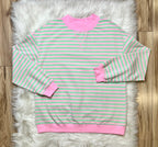 Women’s Evermmee Pink and Green Stripe Top- True to Size