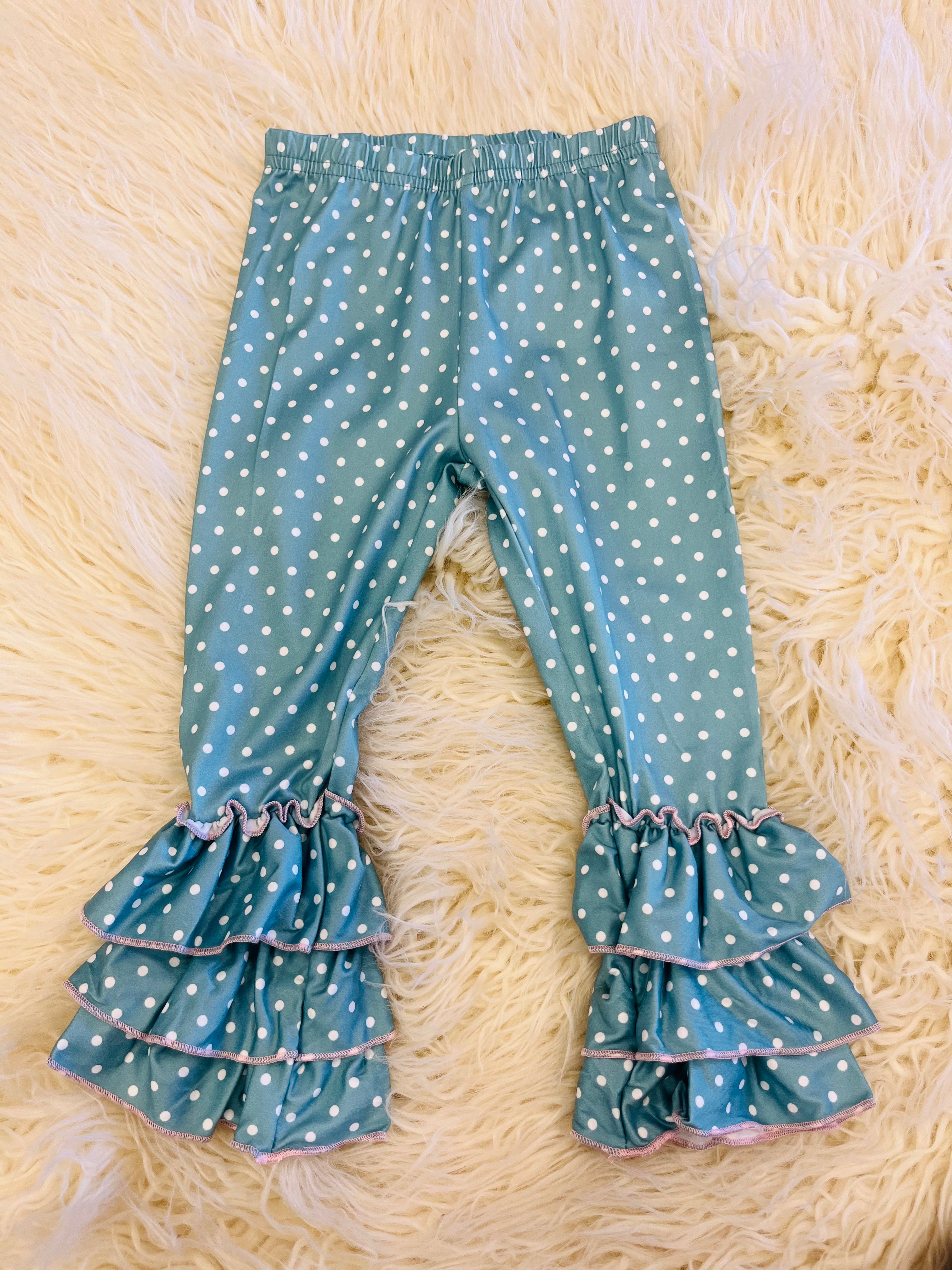 Girl’s Floral Polka Dot Ruffle Set