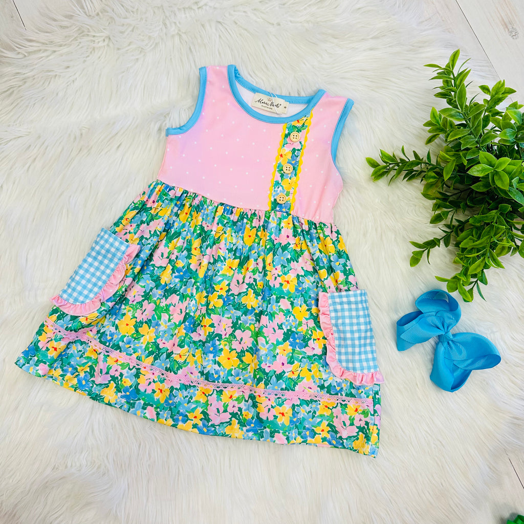 Girl’s Little Blossoms Floral Dress with Pockets