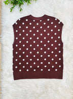 Women’s Evermmee Brown Polka Dot Vest Top