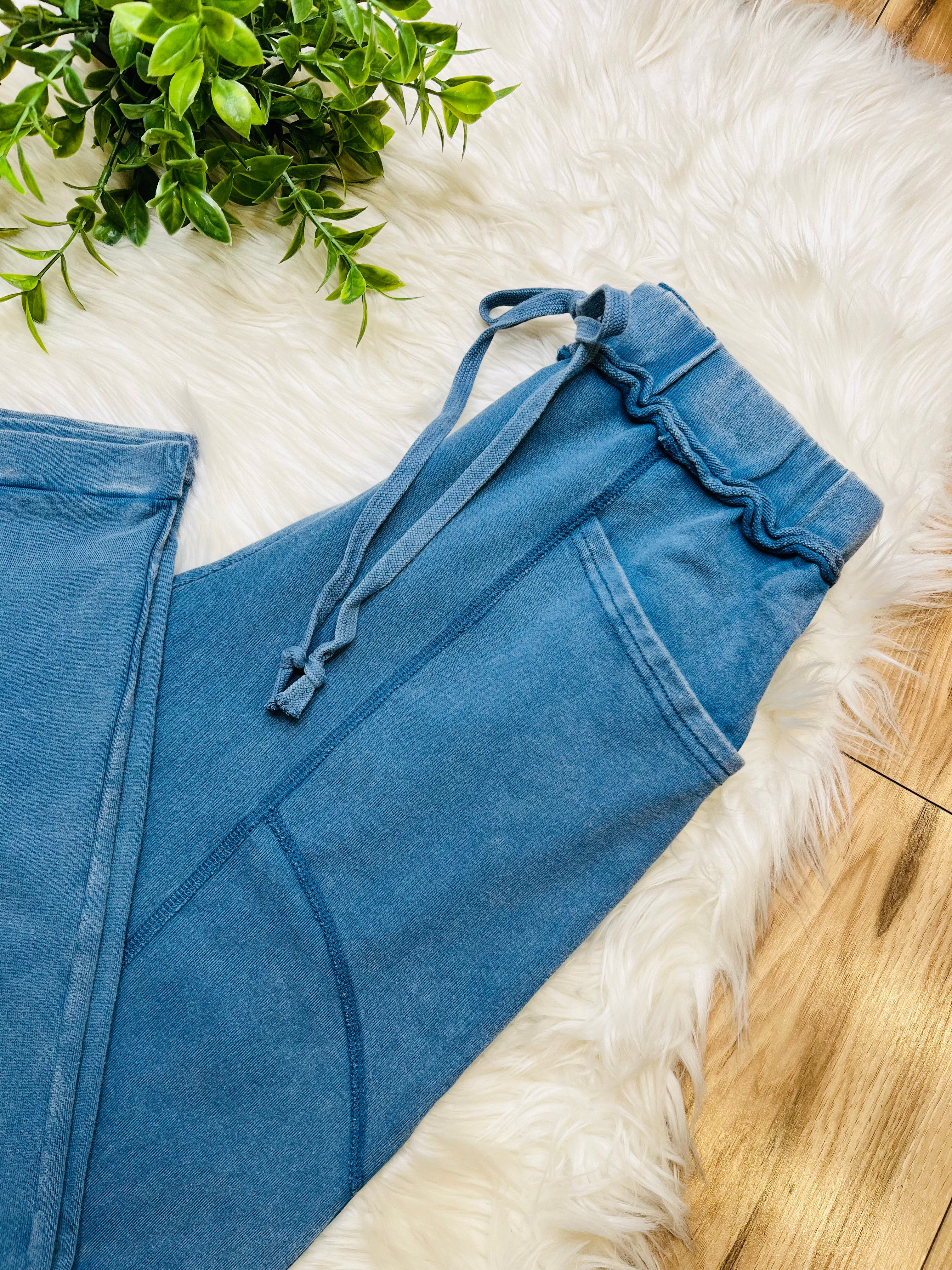 Women’s Evermmee Deep Blue Drawstring Pants- True to Size