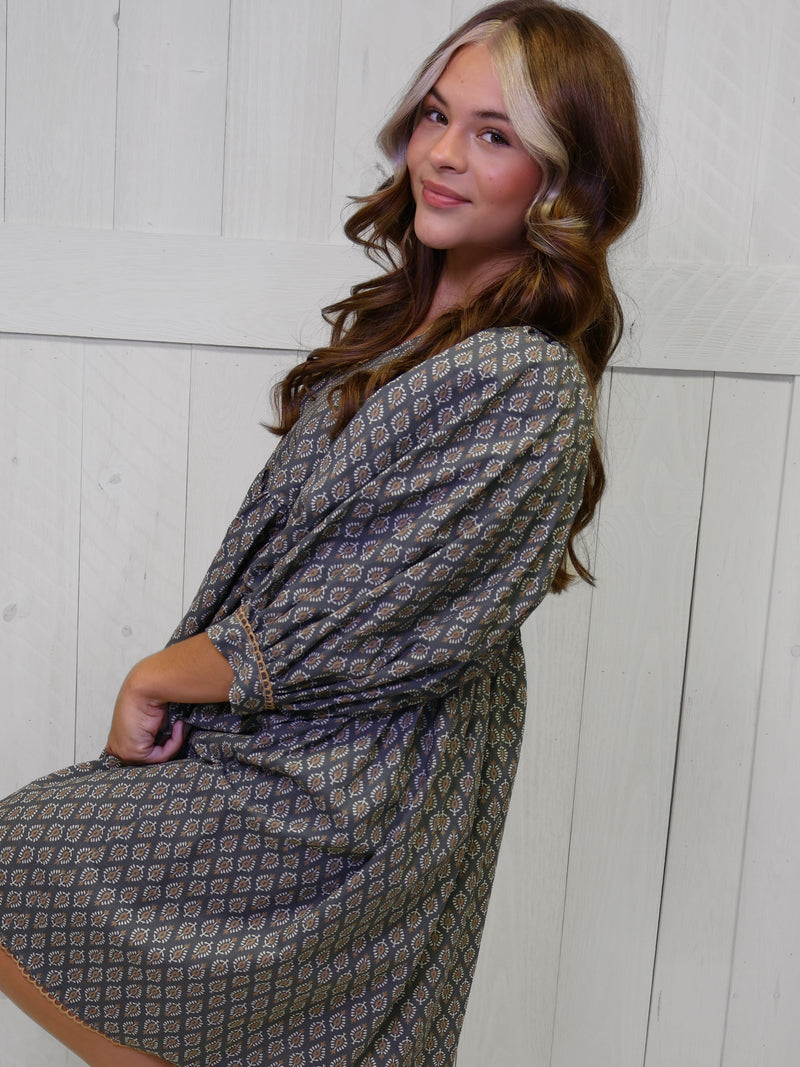 GiGiO Gray Babydoll Dress