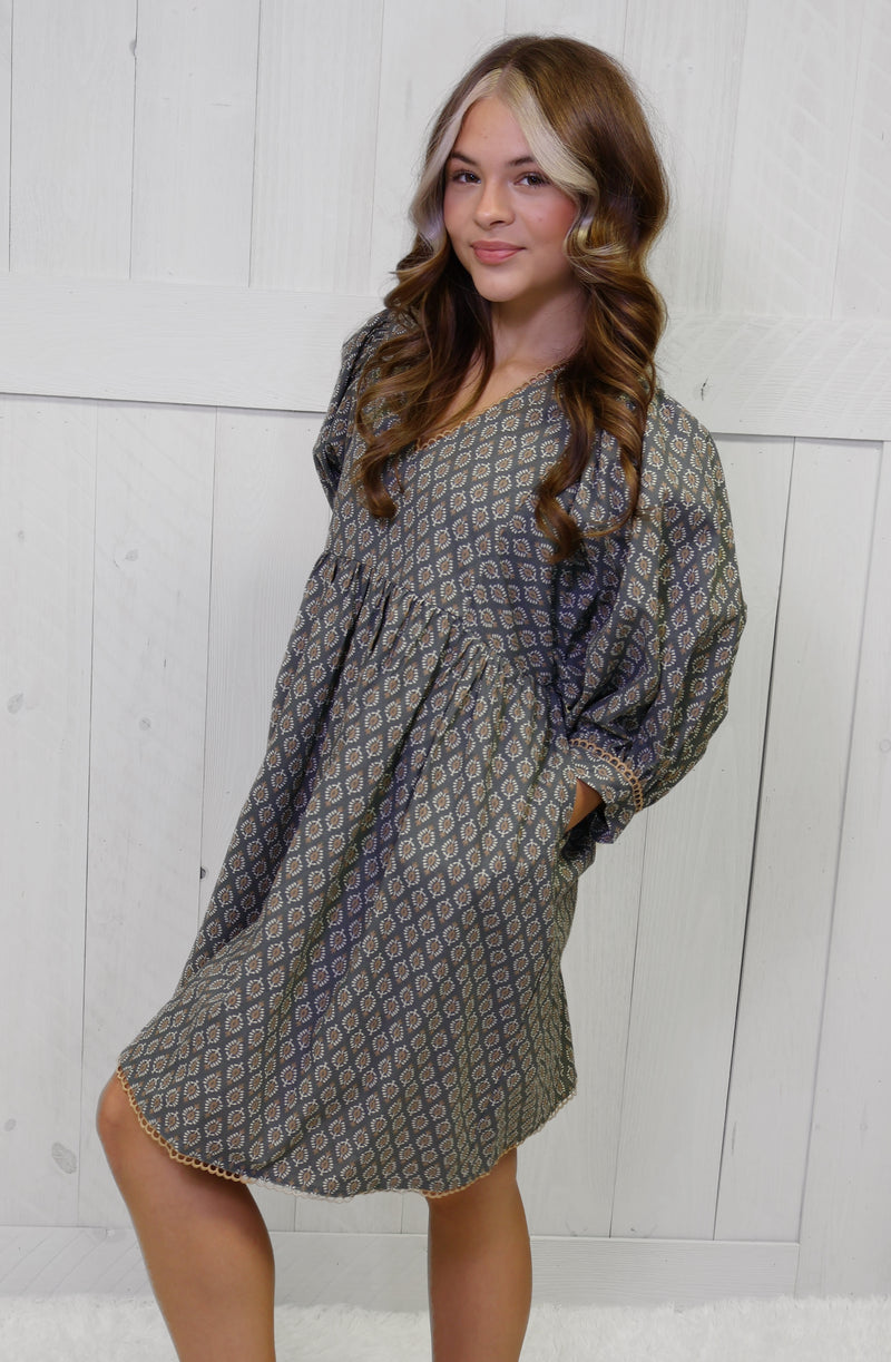 GiGiO Gray Babydoll Dress