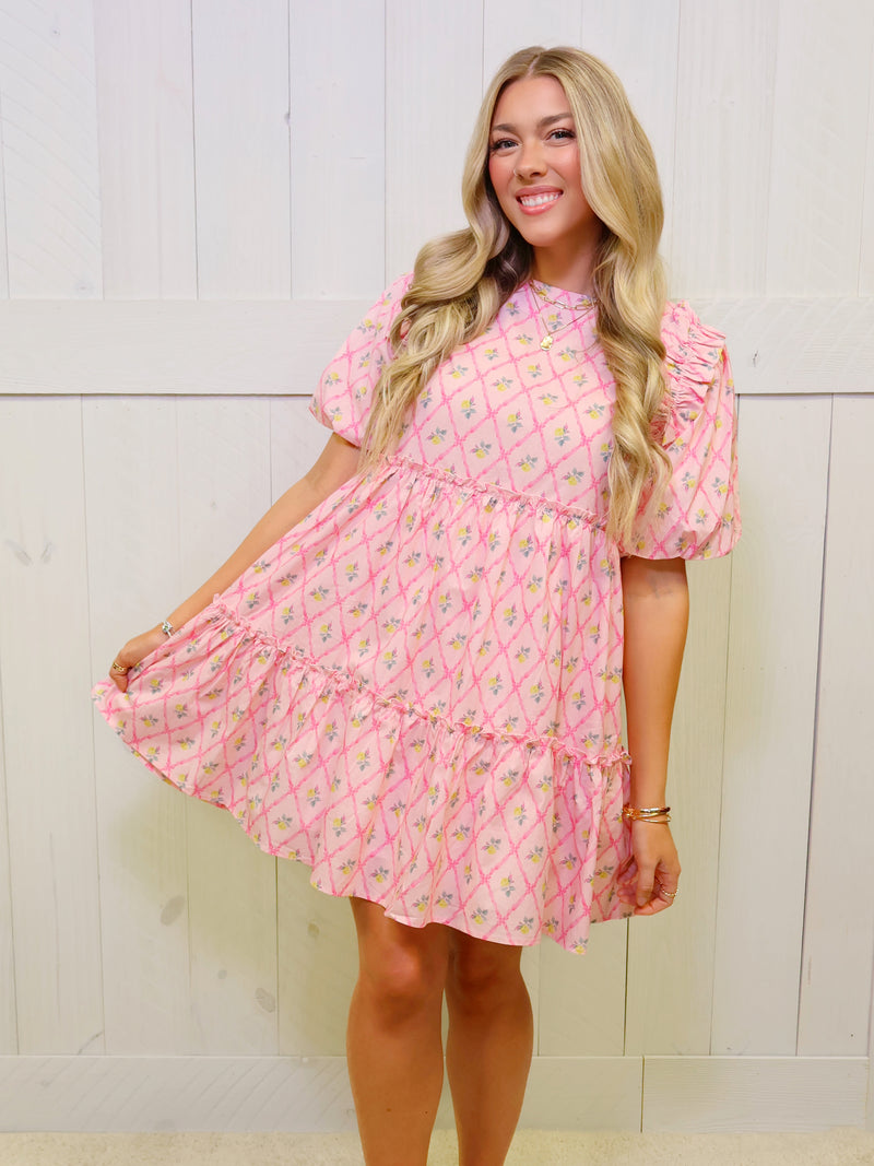 GiGiO Pink Round Neck Mini Babydoll Dress