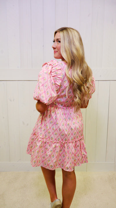 GiGiO Pink Round Neck Mini Babydoll Dress
