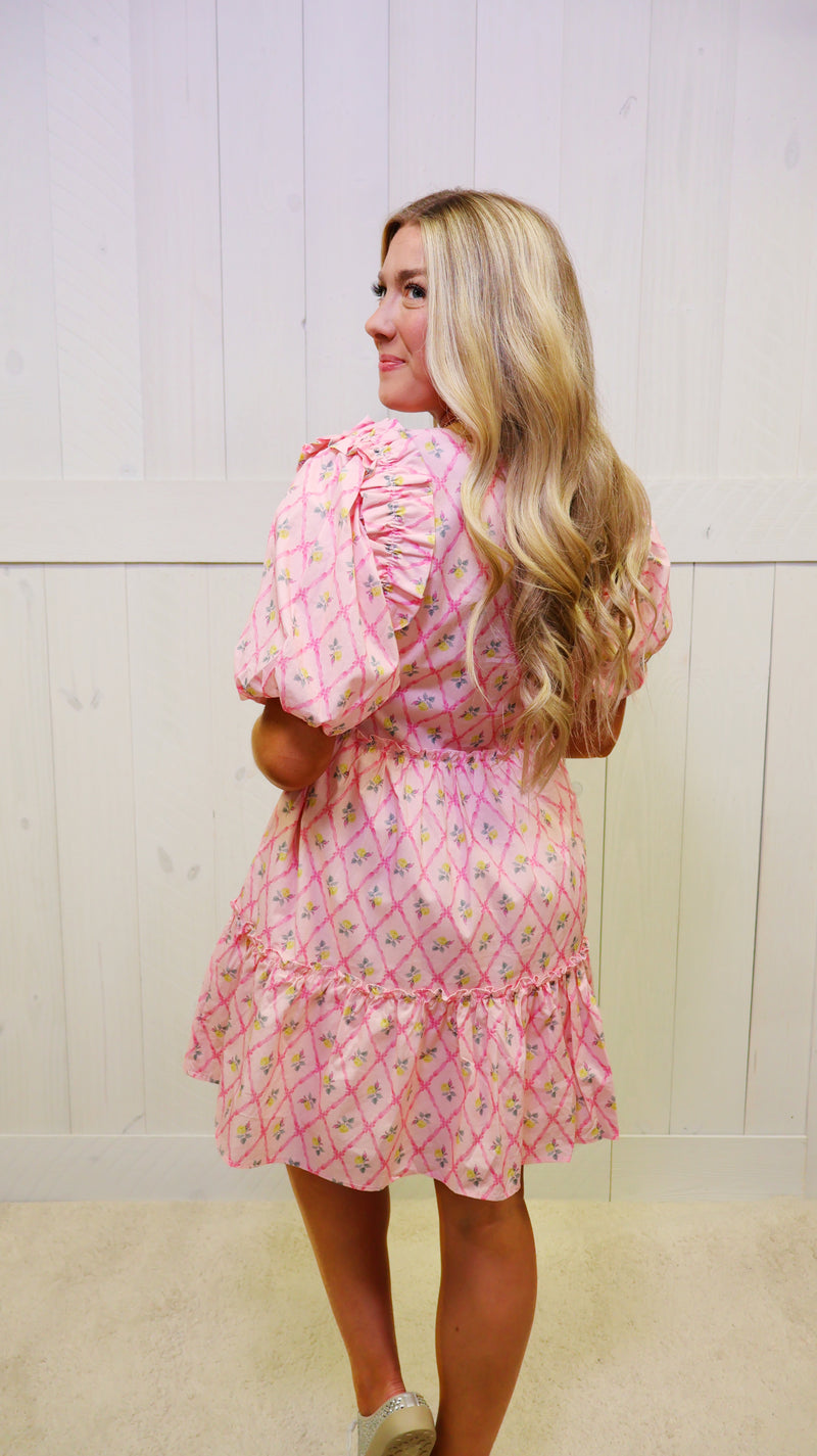 GiGiO Pink Round Neck Mini Babydoll Dress