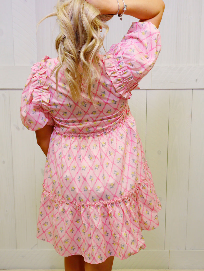 GiGiO Pink Round Neck Mini Babydoll Dress