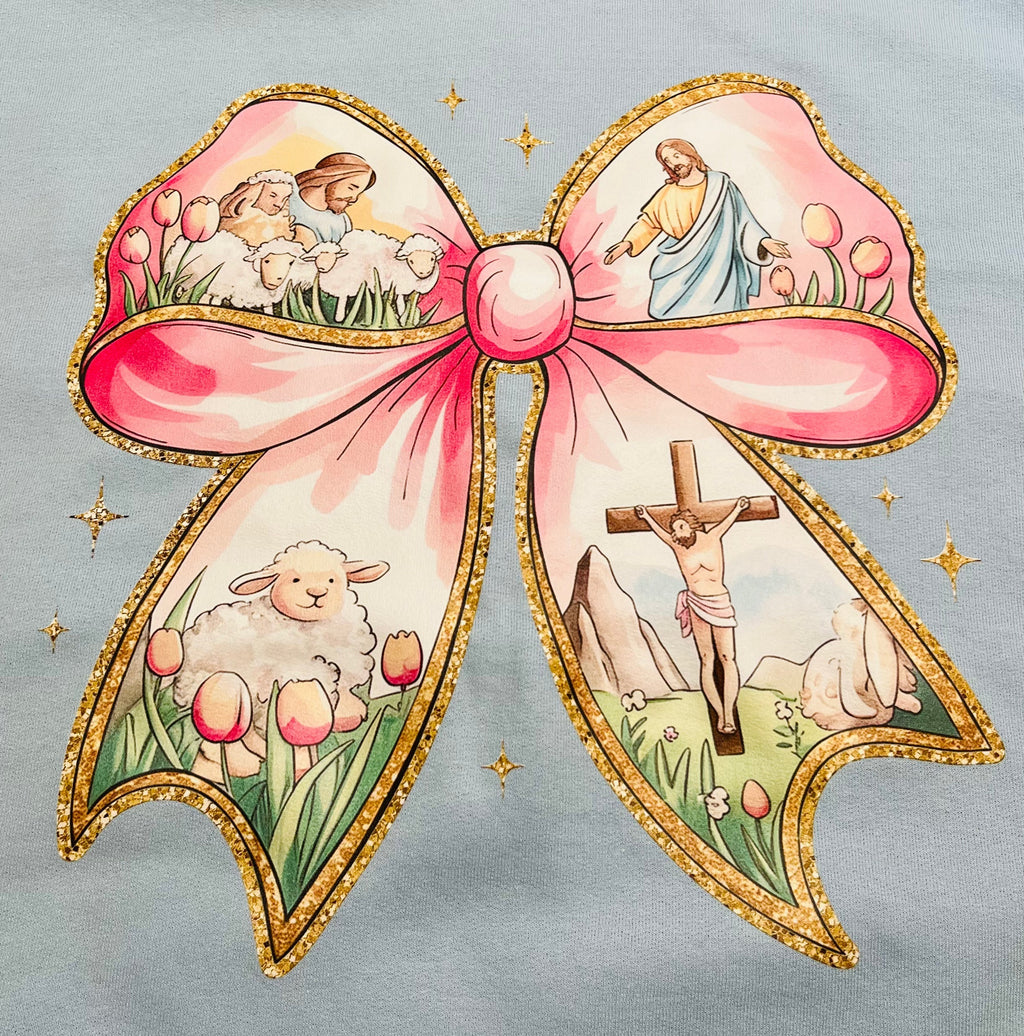 Gildan Easter bow crewneck - Mini Mee Boutique