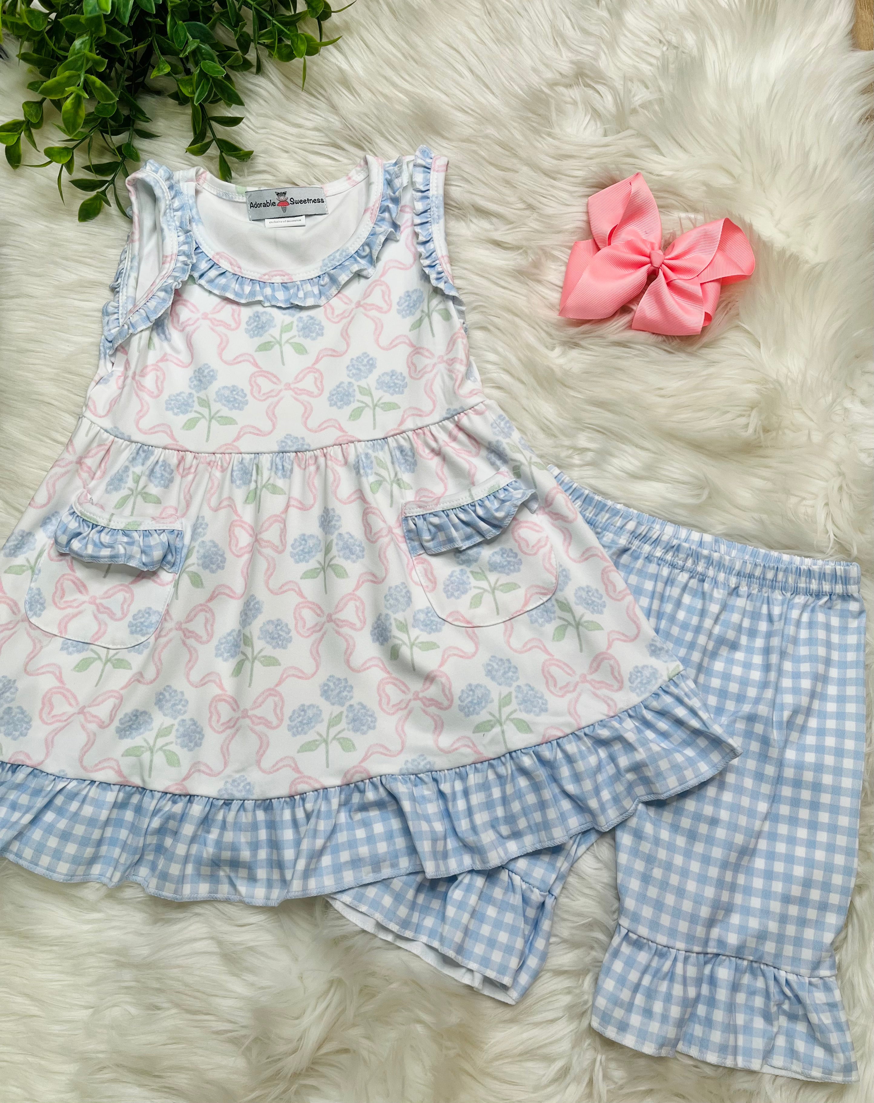Girl’s Floral Bow Outfit