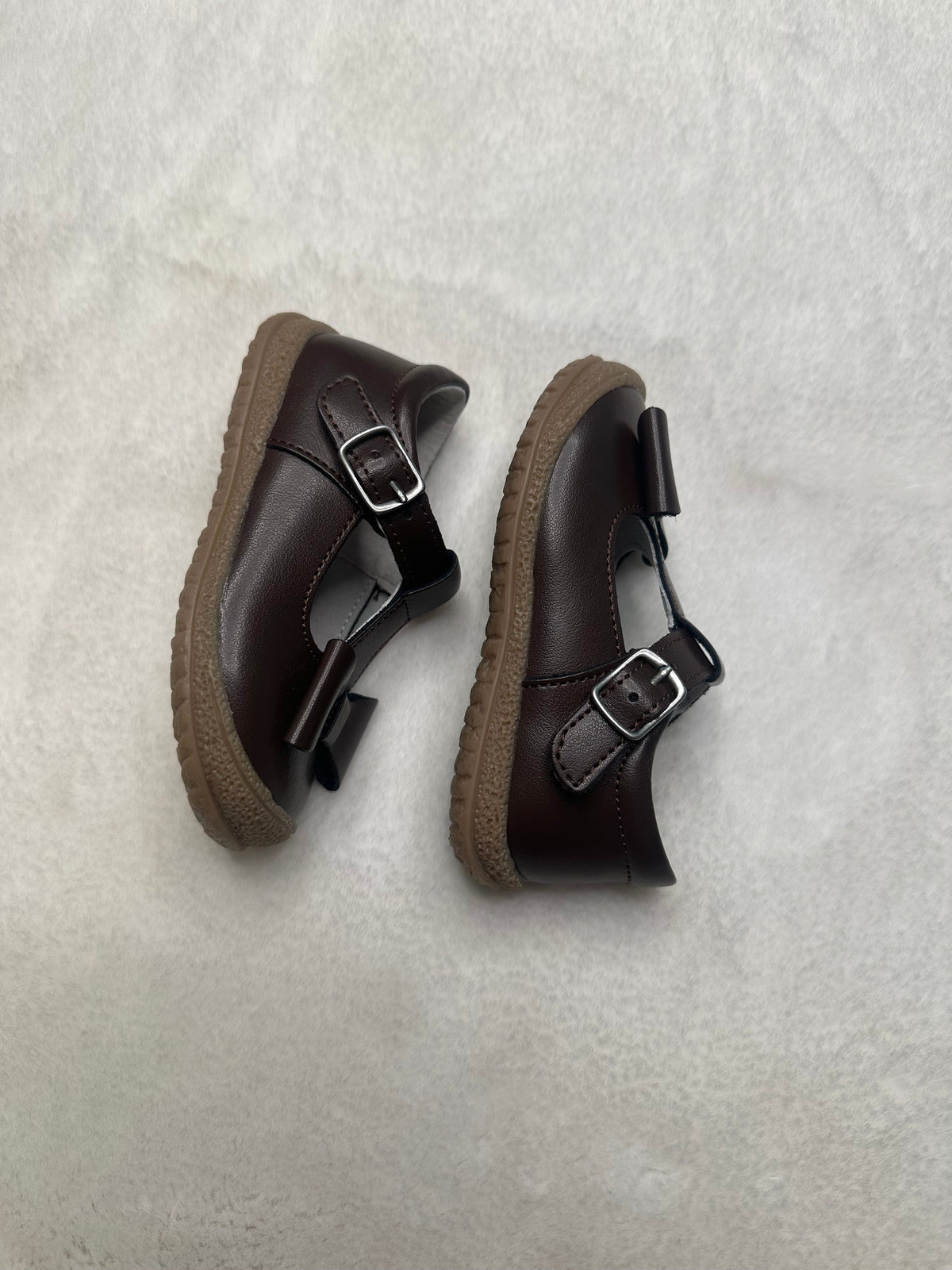 Girl’s L’amour Bow Buckle Shoes - Brown