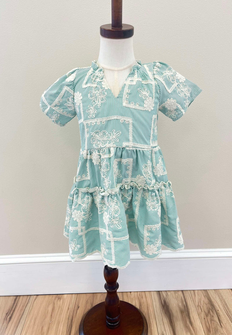 Girl’s Mint Embroidered Dress Girls