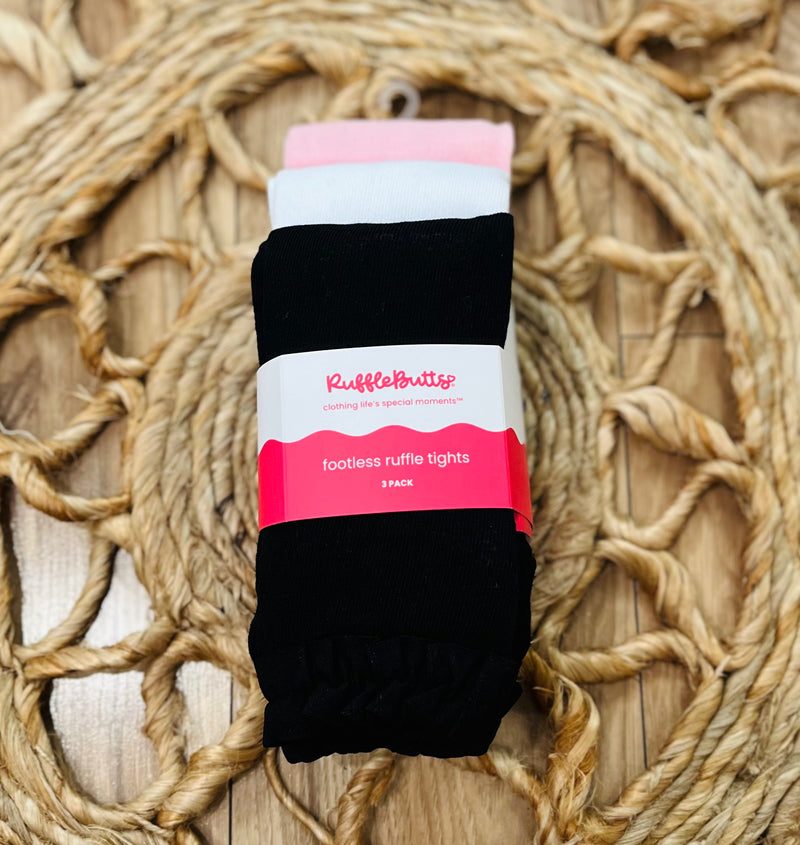 Girls 3 pack Ruffle Tights