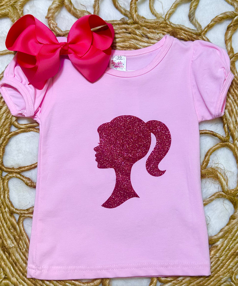 Girls Barbie Sparkly Tee