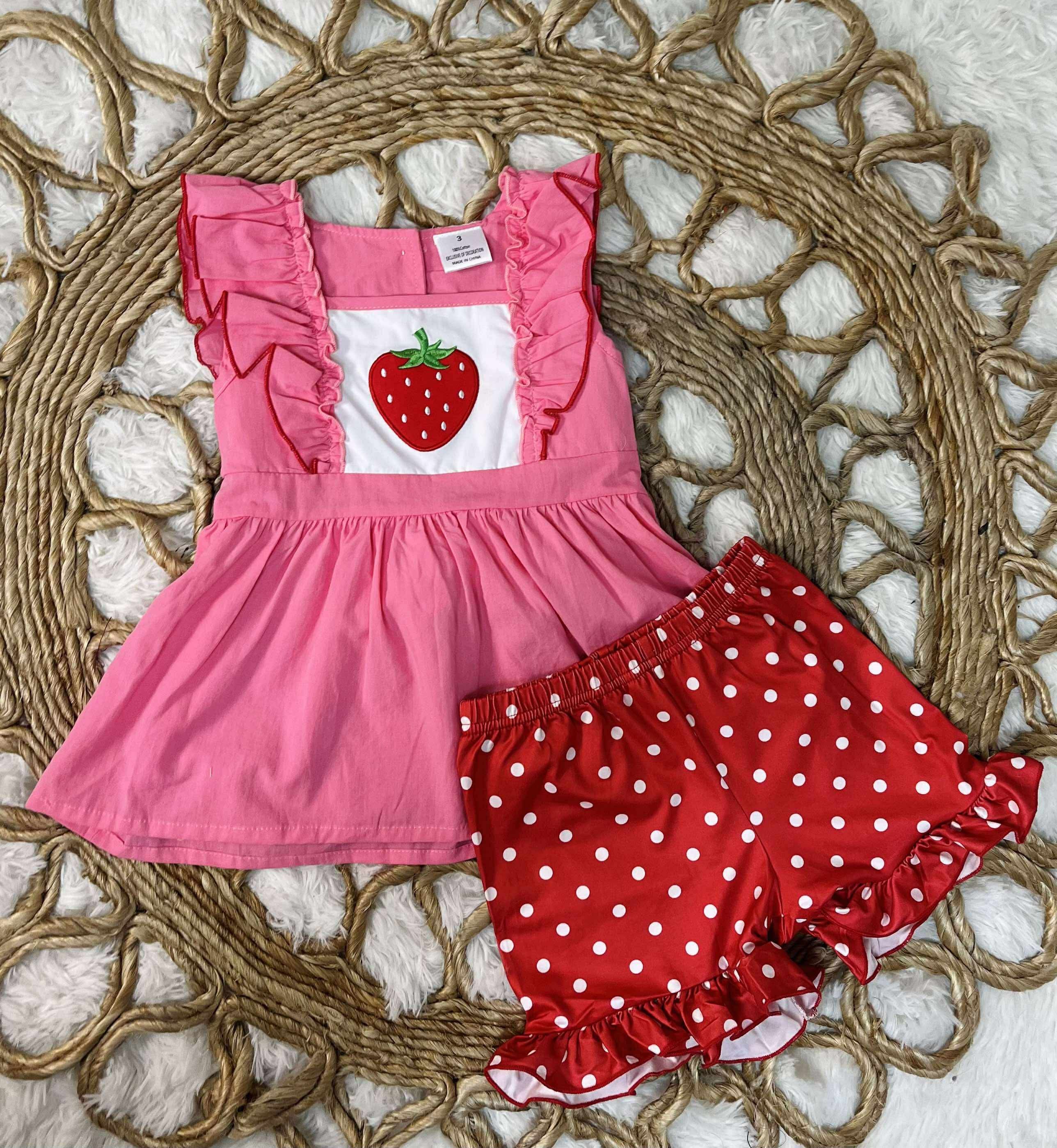 Girls Berry Sweet Short Outfit Set