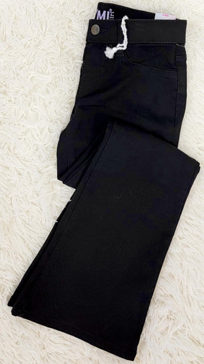 Girl’s Black Flare Denim Jeans - Mini Mee Boutique