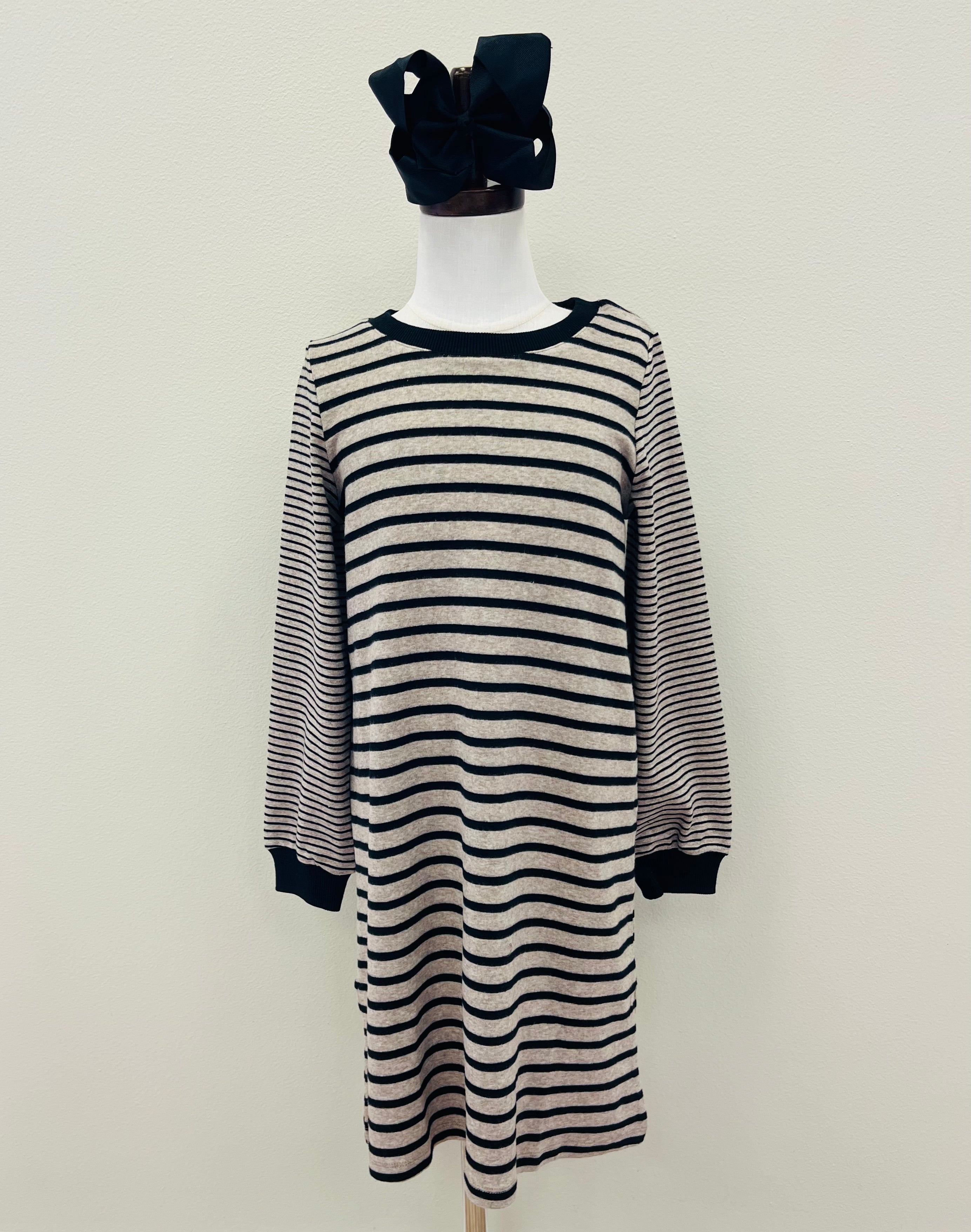 Girl’s Black Striped Dress Tween
