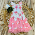 Girls Bow Ruffle Bottom Maxi Dress