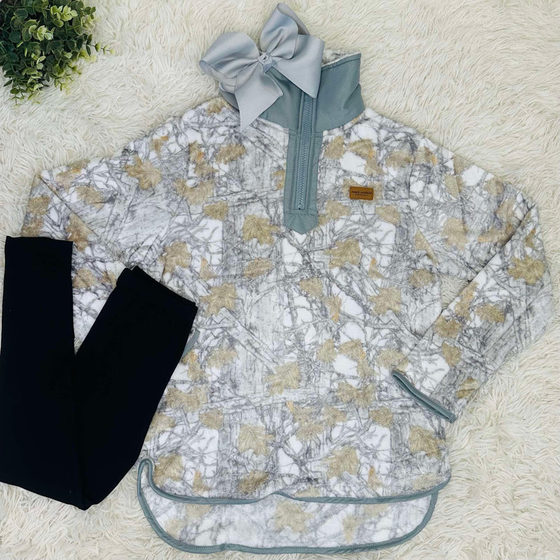 Girls Camo Soft 1/2 Zip Pullover