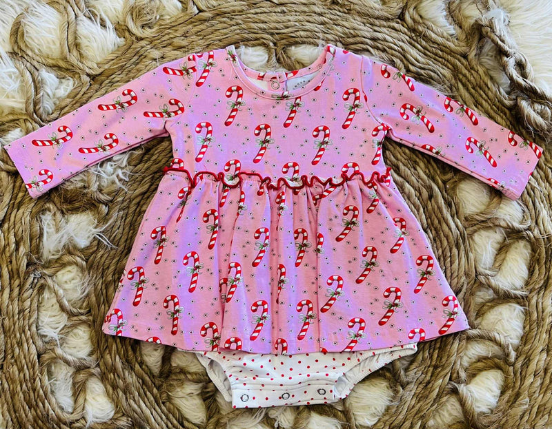 Girls Candy Cane Bubble Dress