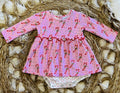 Girls Candy Cane Bubble Romper Dress Christmas