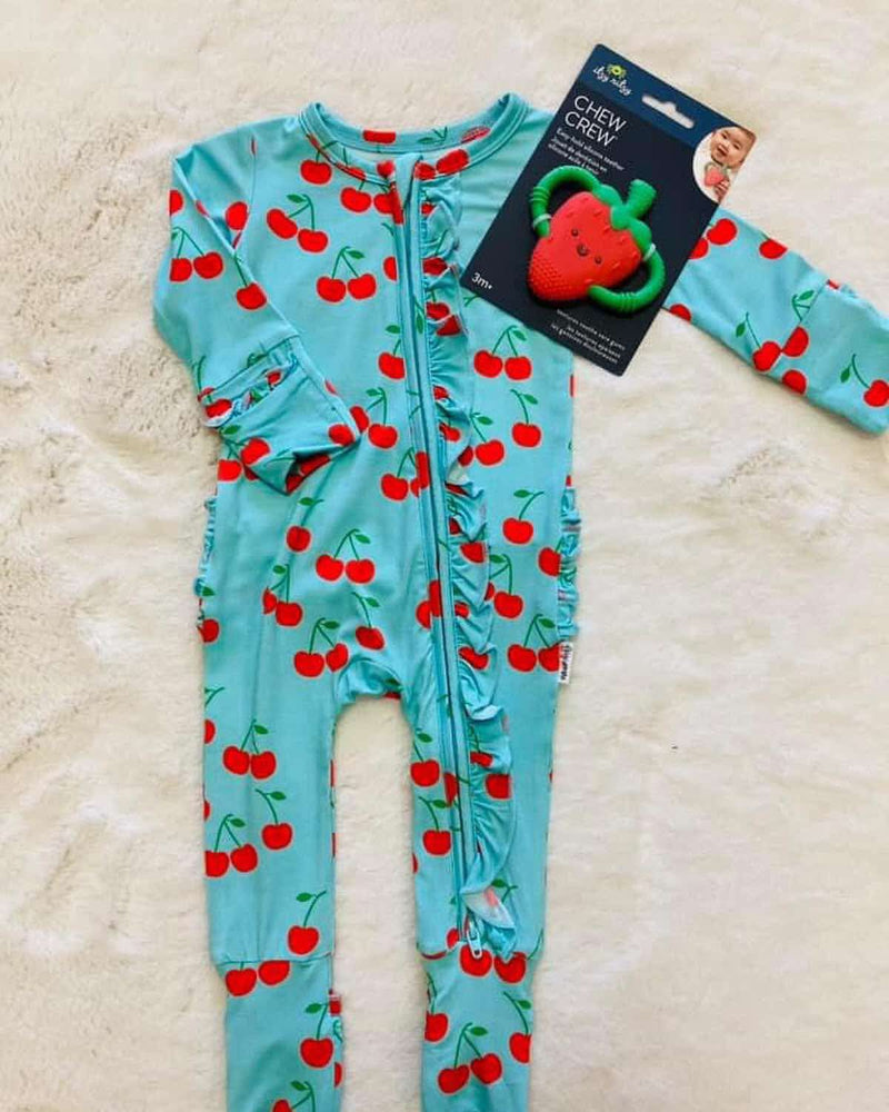 Girls Cherry Footless Bamboo Pajama Romper
