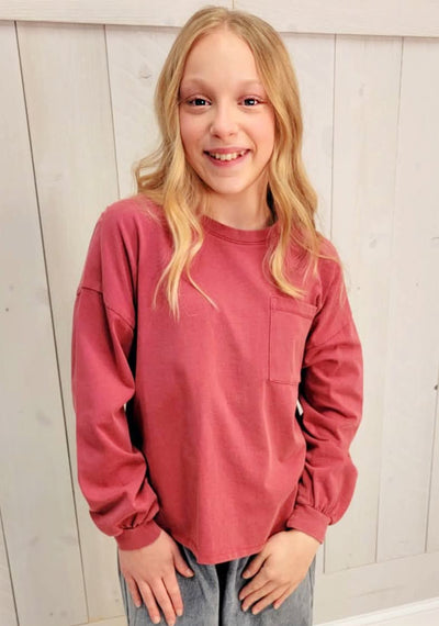 Girls Chest Pocket Pullover - Mini Mee Boutique