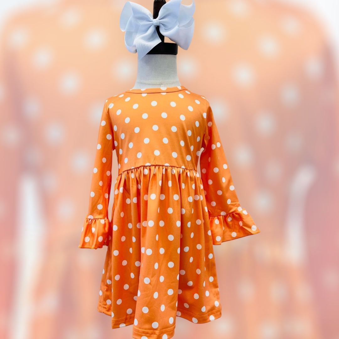 Girls Fall Polka dot Print Dress Tween