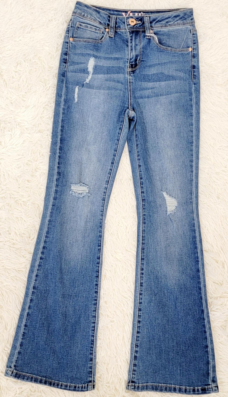 Girl’s Flare Jeans - Light Washed - Mini Mee Boutique