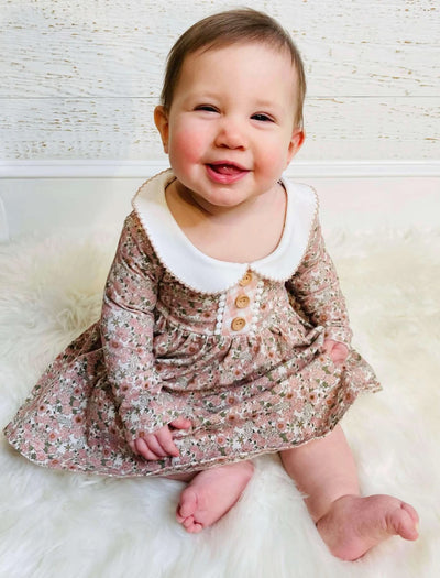 Girl's Floral Baby Dress - Mini Mee Boutique
