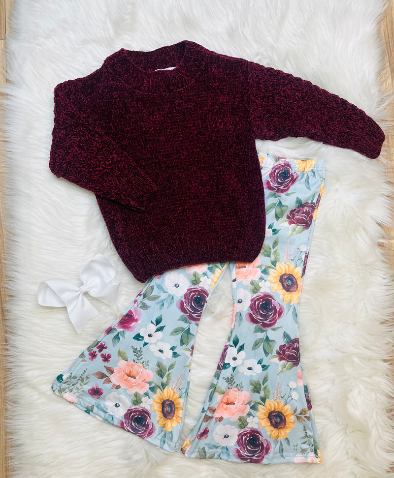 Girls Floral Pant Set