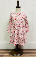Girls Gingham Santa Dress Christmas