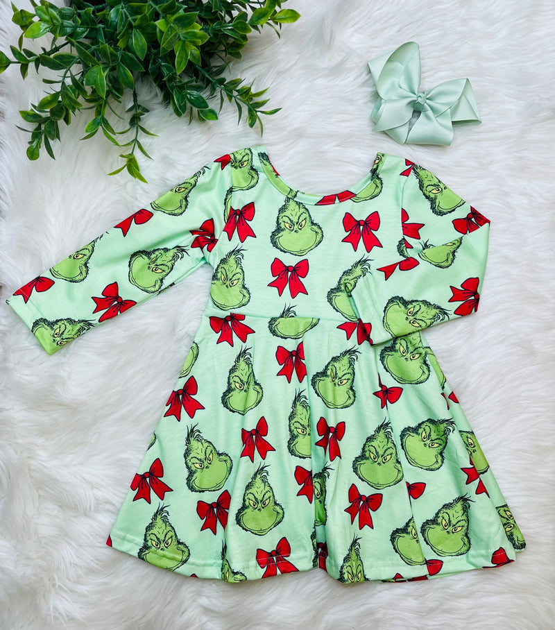 Girls Grinch Christmas Dress