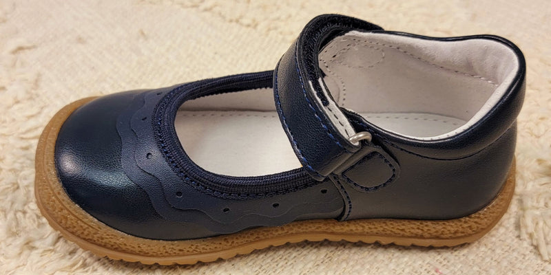 Girl’s Ruffled Shoes - Navy - Mini Mee Boutique