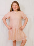 Girls Light Pink Sequin Dress Tween