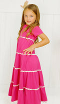 Girls Maxi Dress with Ric Rac Trim
