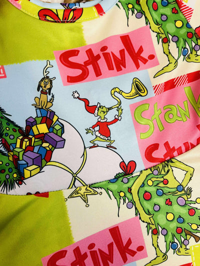 Girls Merry Grinchmas Print Dress