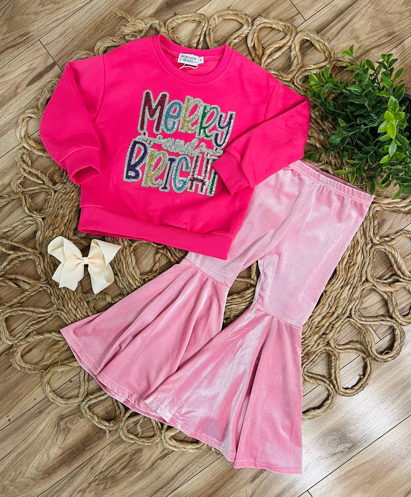 Girls Merry and Bright Sequin Set