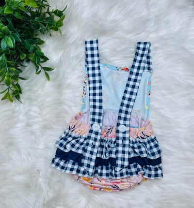 Girls Mixed Print Romper