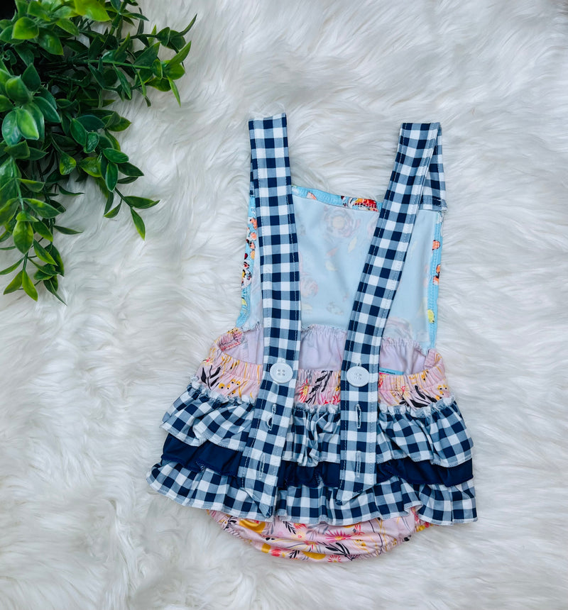 Girls Mixed Print Romper