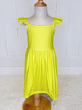 Girls Neon Yellow Sun Dress Tween