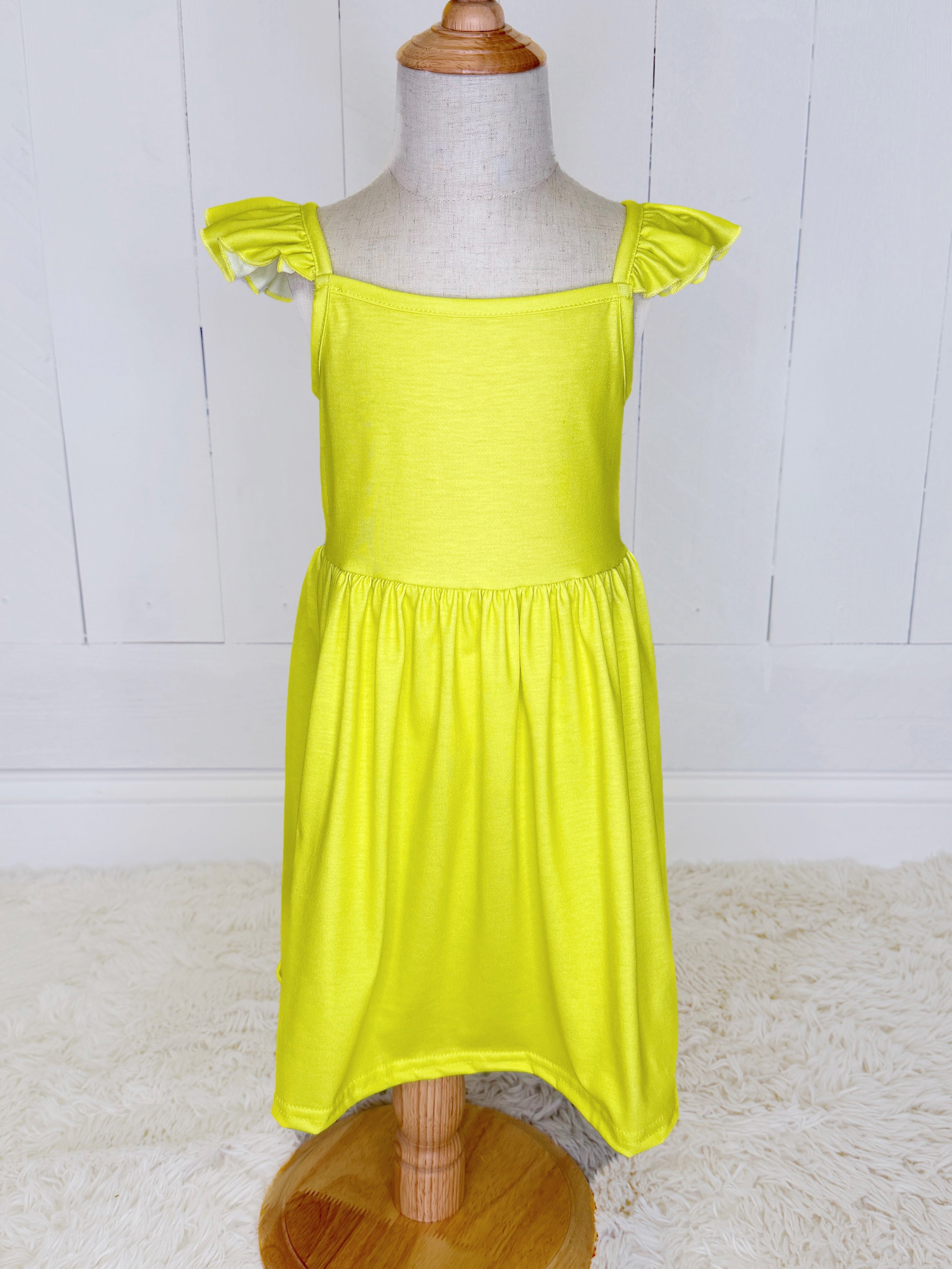 Girls Neon Yellow Sun Dress Tween
