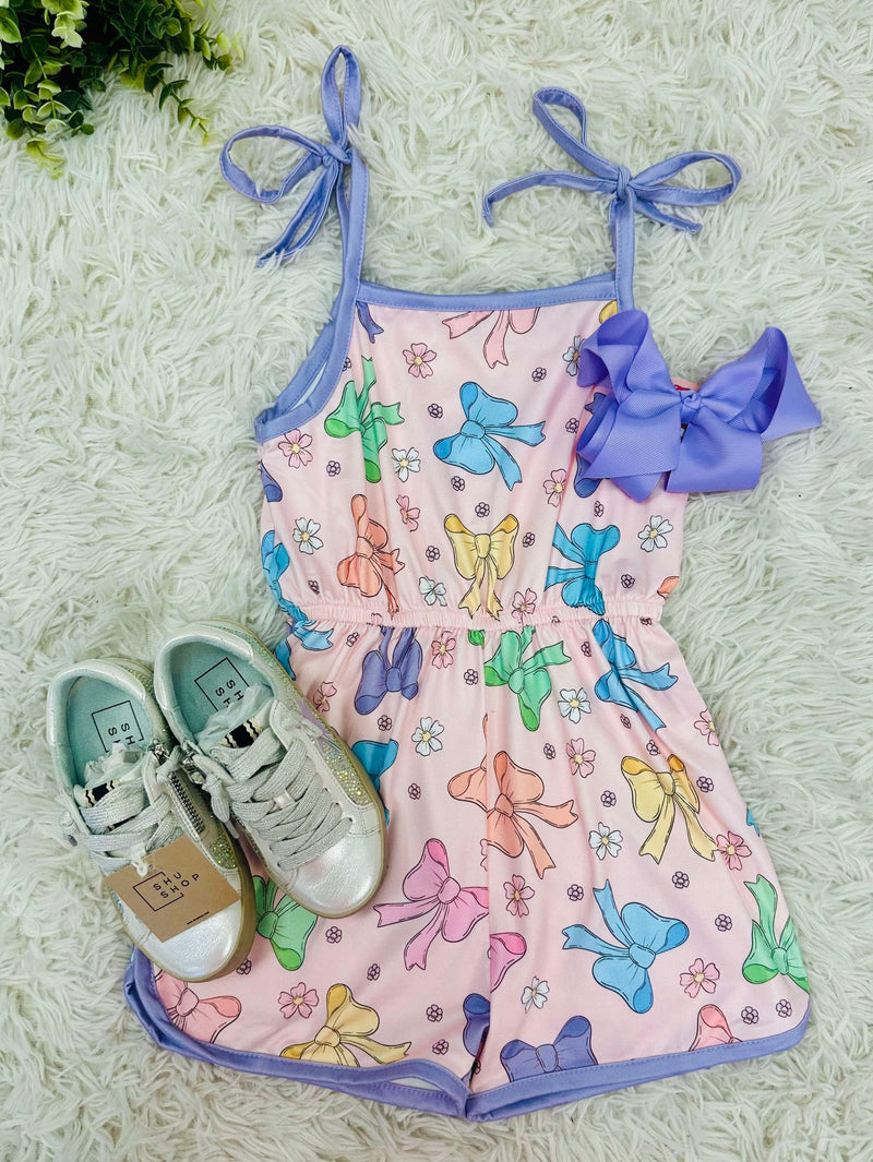 Girls Pastel Bow Romper